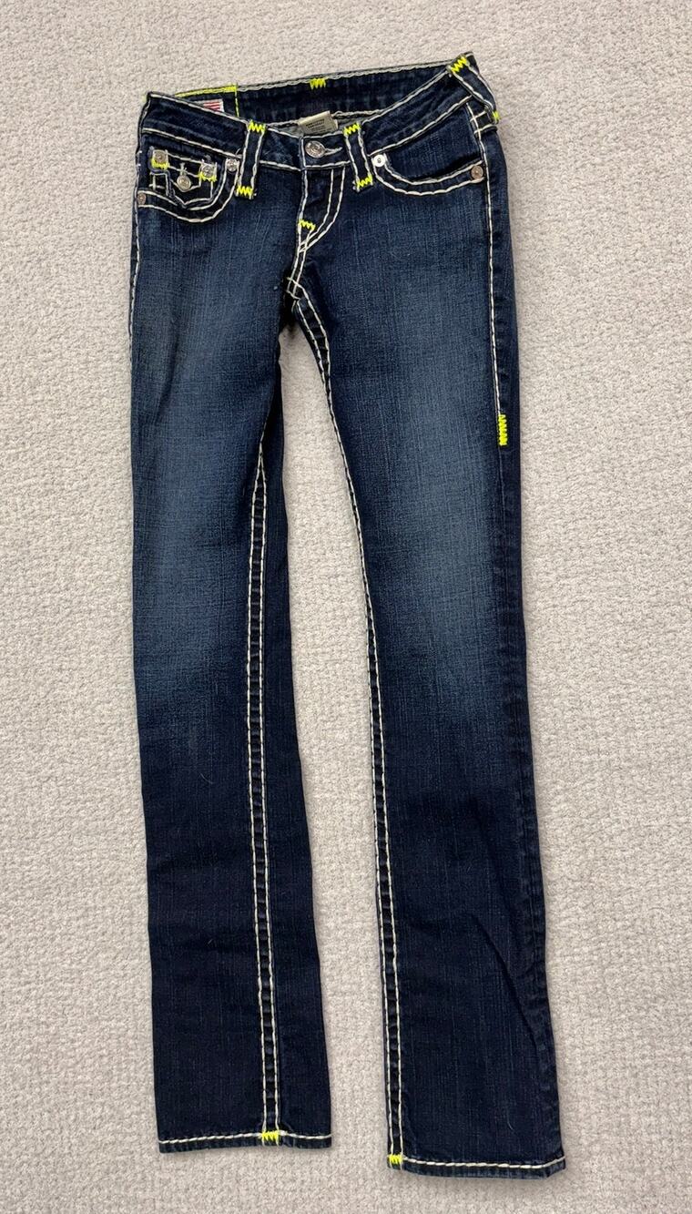 True Religion Women's Low Rise Blue Jeans Size 00 #80355